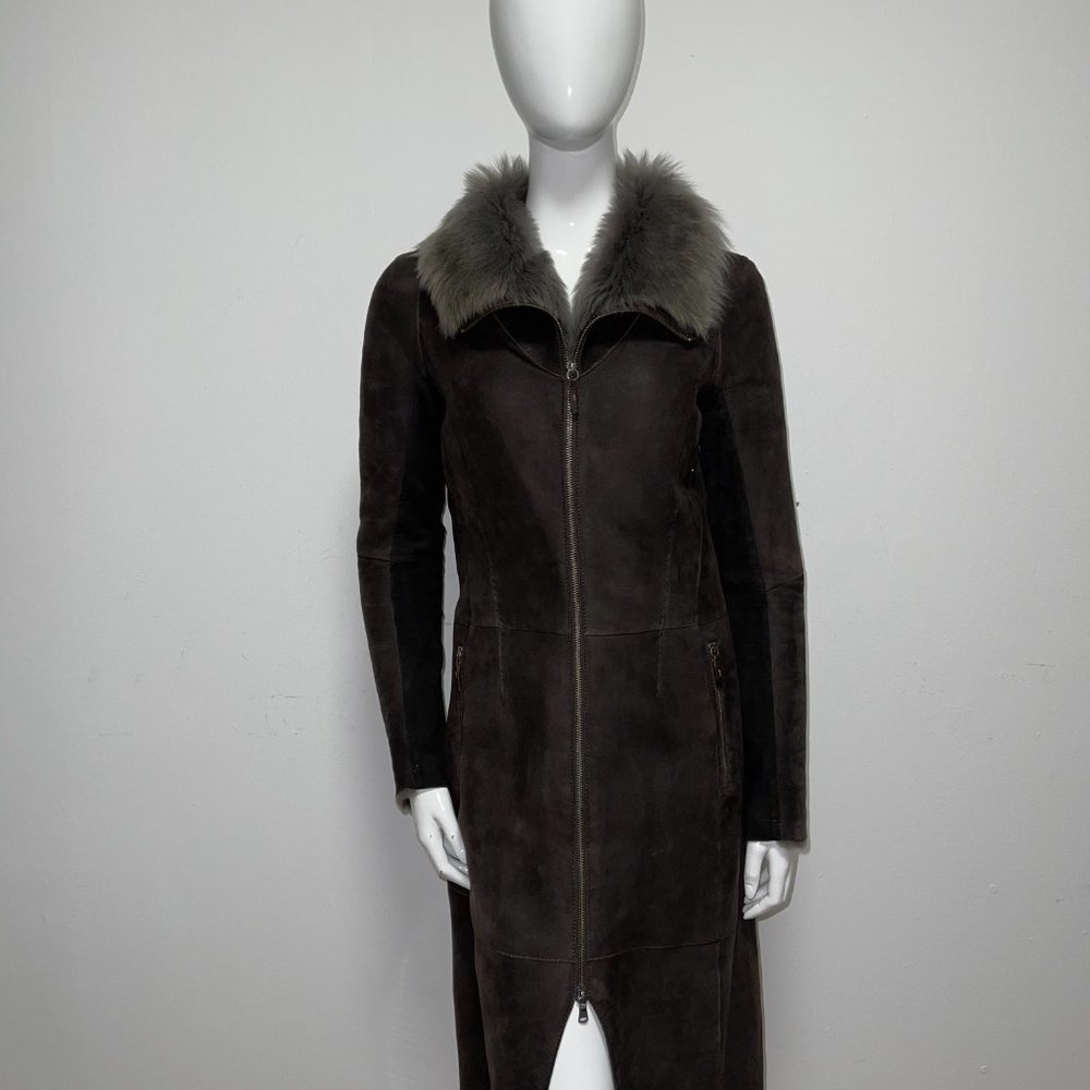 VESPUCCI SHERLING leather coat - Picture 6 of 11